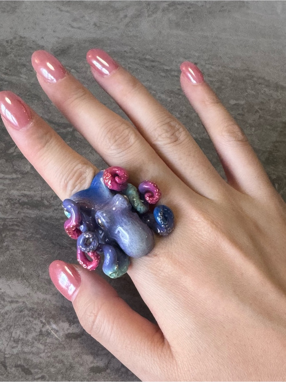 ✨Unique Enamel Octopus Statement Ring Good After Nine - Picture 3 of 5